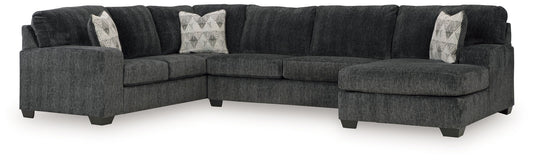Hollyview - Shadow - 3 - Piece Sectional With Raf Corner Chaise - Hornell Furniture Outlet