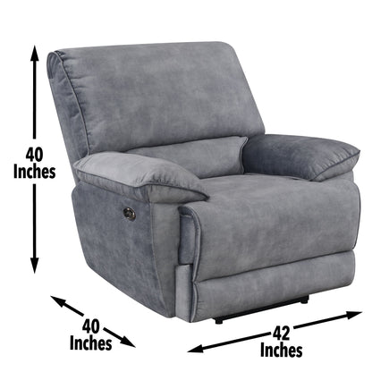 Simone - Power Recliner - Gray - Hornell Furniture Outlet
