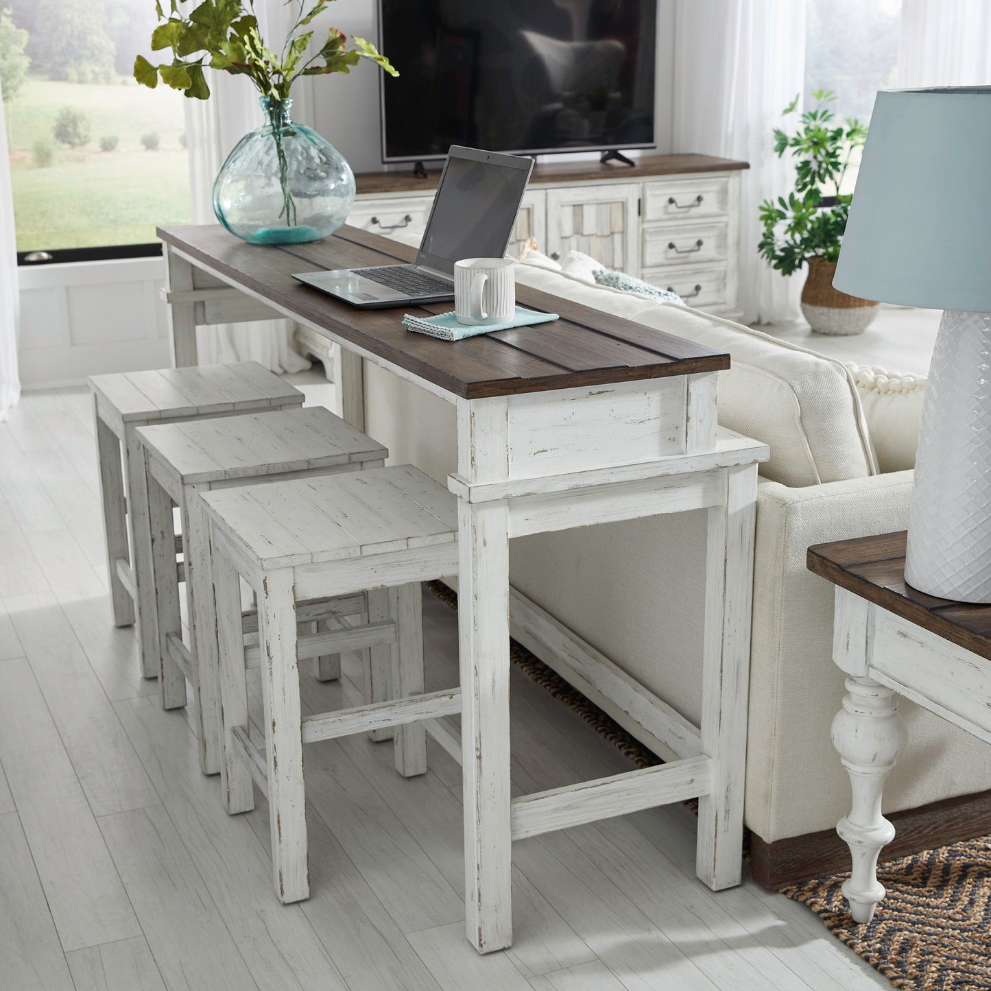 River Place - 4 Piece Living Room Set - White - Hornell Furniture Outlet