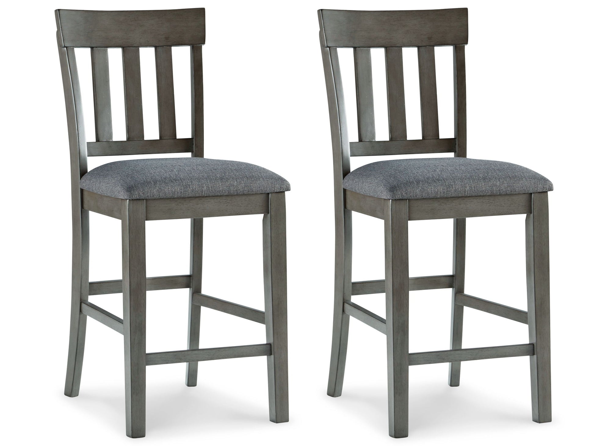 Hallanden - Black / Gray - Upholstered Barstool (Set of 2) - Hornell Furniture Outlet