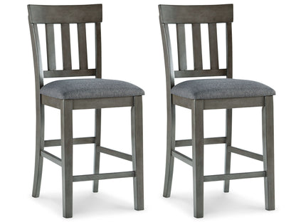Hallanden - Black / Gray - Upholstered Barstool (Set of 2) - Hornell Furniture Outlet