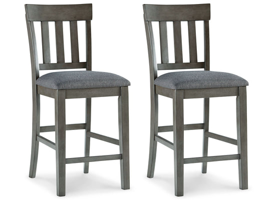 Hallanden - Black / Gray - Upholstered Barstool (Set of 2) - Hornell Furniture Outlet