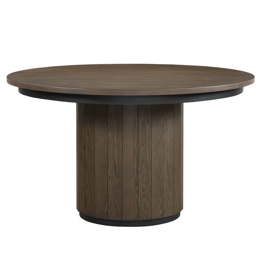 Burlington - Round Dining Table - Brown - Hornell Furniture Outlet
