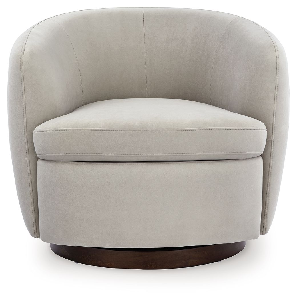 Annbury - Swivel Accent Chair - Light Beige - Hornell Furniture Outlet