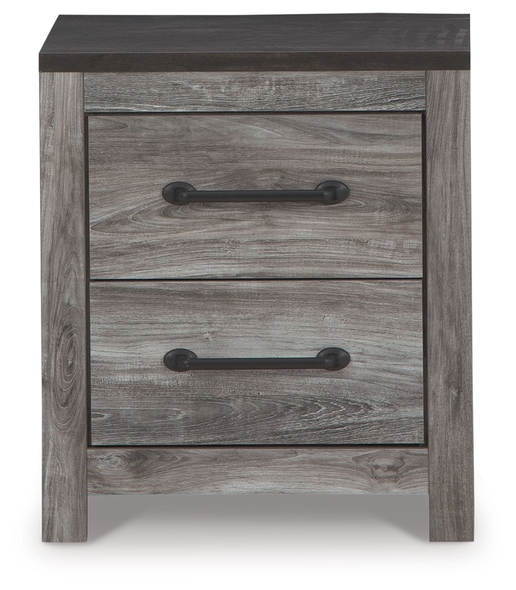 Bronyan - Dark Gray - Two Drawer Night Stand - Hornell Furniture Outlet