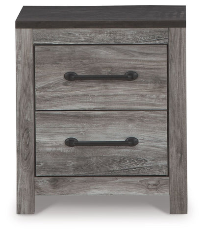 Bronyan - Dark Gray - Two Drawer Night Stand - Hornell Furniture Outlet