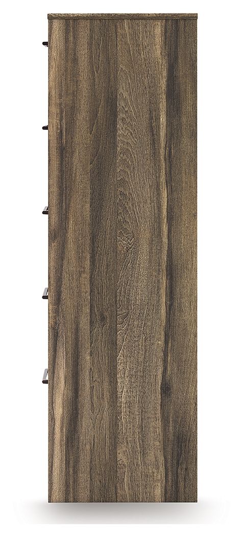 Elbrim - Brown - Five Drawer Chest - Hornell Furniture Outlet