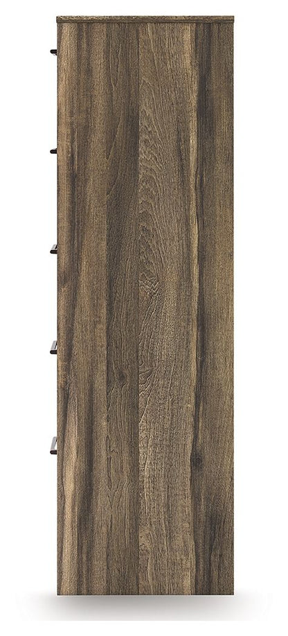 Elbrim - Brown - Five Drawer Chest - Hornell Furniture Outlet