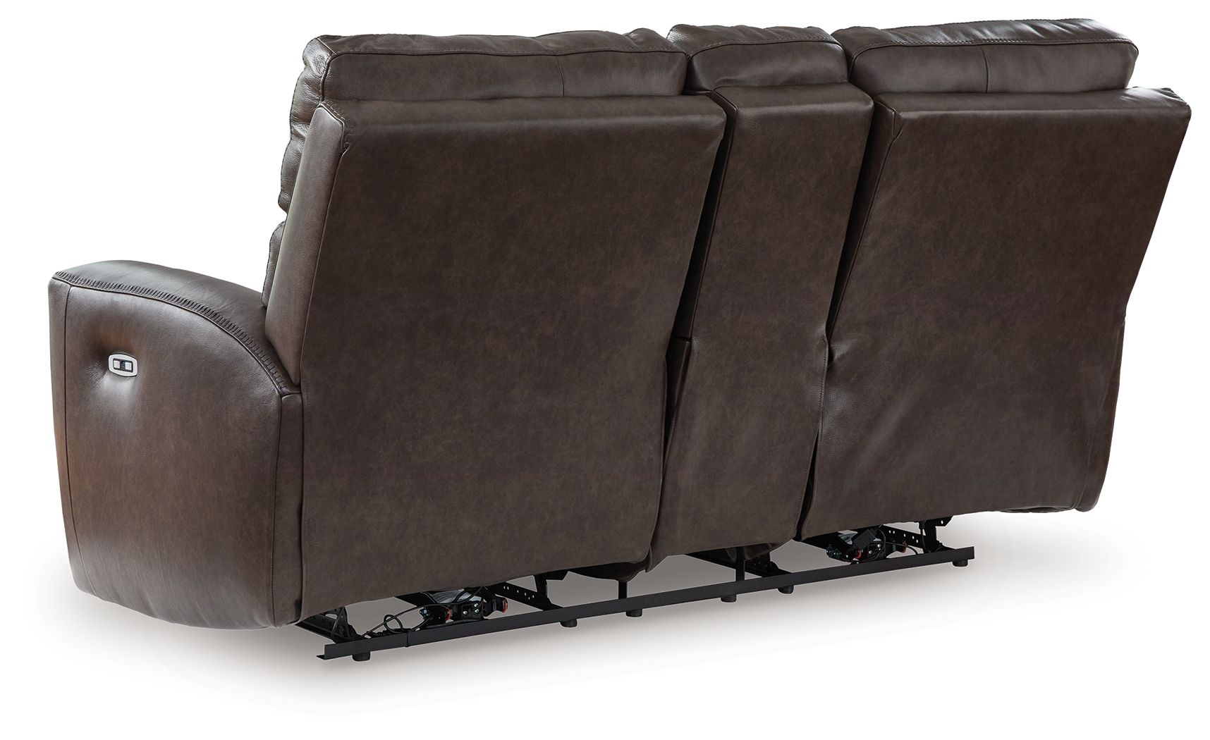 Crossplex - Smoke - Power Recline Loveseat / Console / Adjustable Headrest - Hornell Furniture Outlet