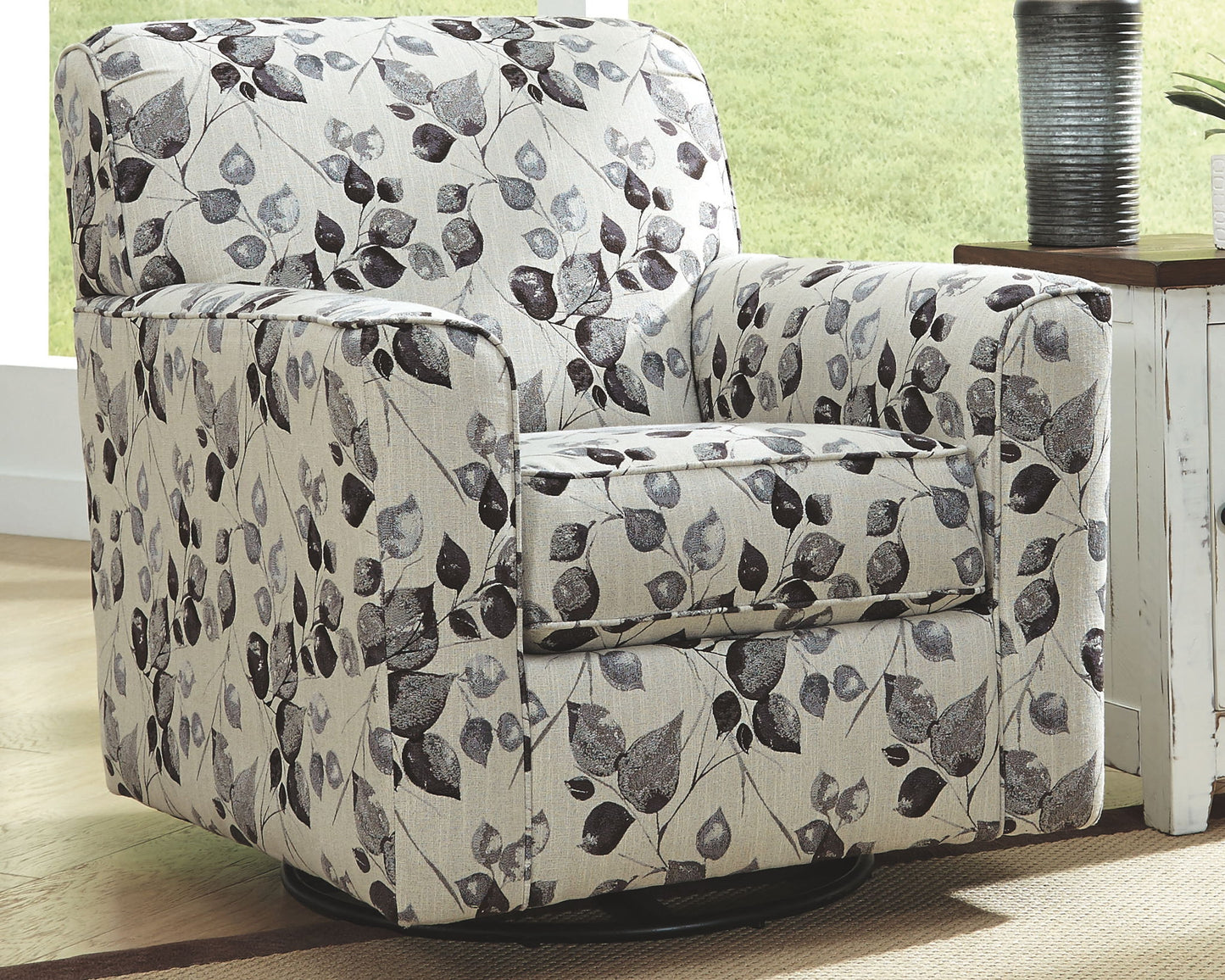 Abney - Platinum - Swivel Accent Chair - Hornell Furniture Outlet