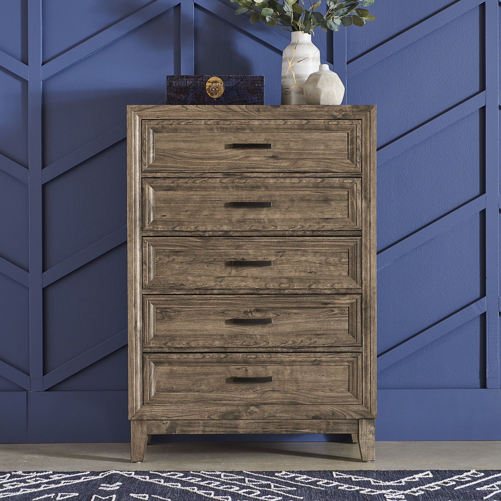 Ridgecrest - 5 Drawer Chest - Light Brown - Hornell Furniture Outlet