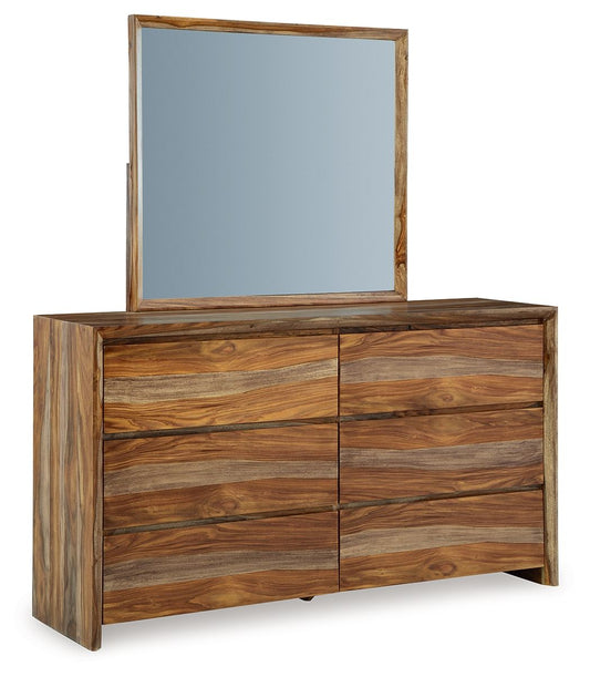 Dressonni - Brown - Dresser And Mirror - Hornell Furniture Outlet