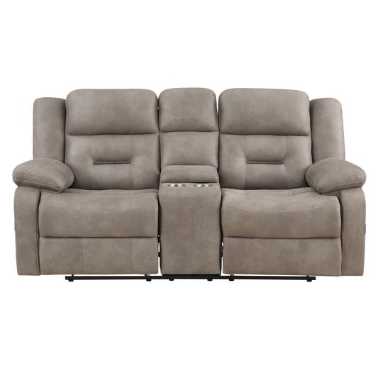 Abilene - Console Manual Loveseat - Tan - Hornell Furniture Outlet