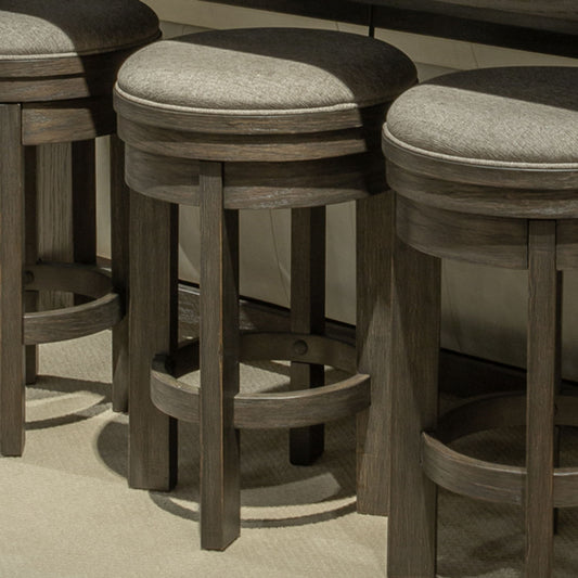 Lennox Hill - Upholstered Swivel Console Stool - Dark Brown - Hornell Furniture Outlet