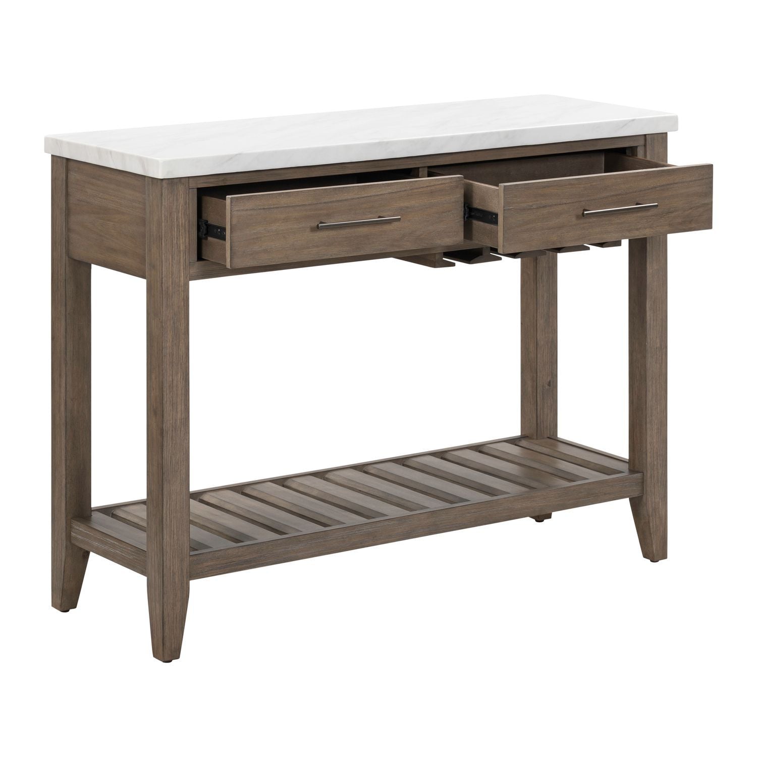 Edison - Server With Faux Marble Top - Brownstone - Hornell Furniture Outlet
