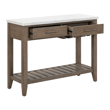 Edison - Server With Faux Marble Top - Brownstone - Hornell Furniture Outlet
