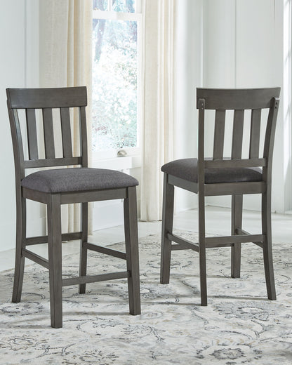 Hallanden - Black / Gray - Upholstered Barstool (Set of 2) - Hornell Furniture Outlet