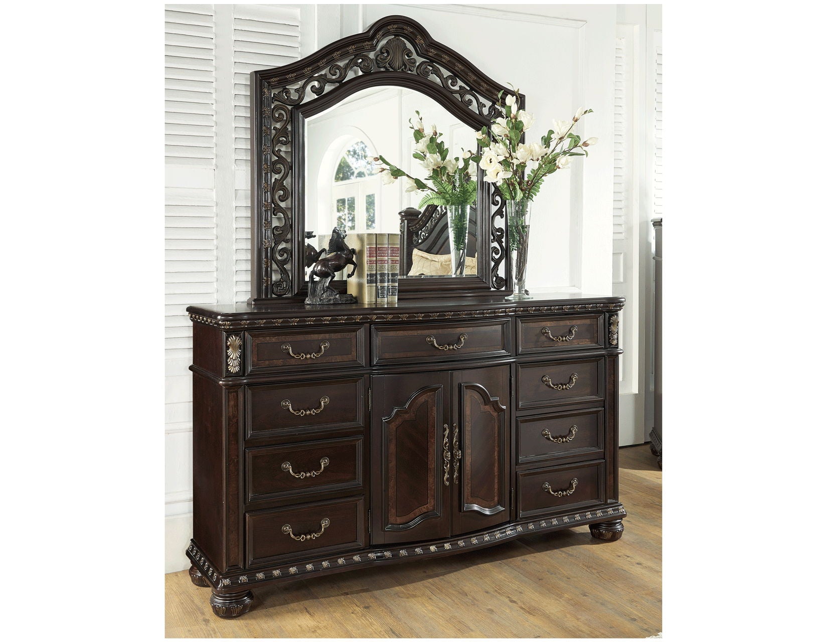 Monte Carlo - Dresser And Mirror - Dark Brown - Hornell Furniture Outlet