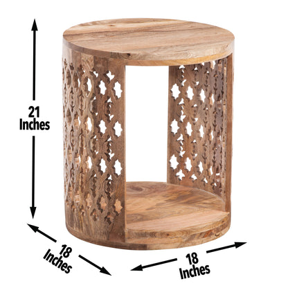 Brinley - Round End Table - Light Brown - Hornell Furniture Outlet