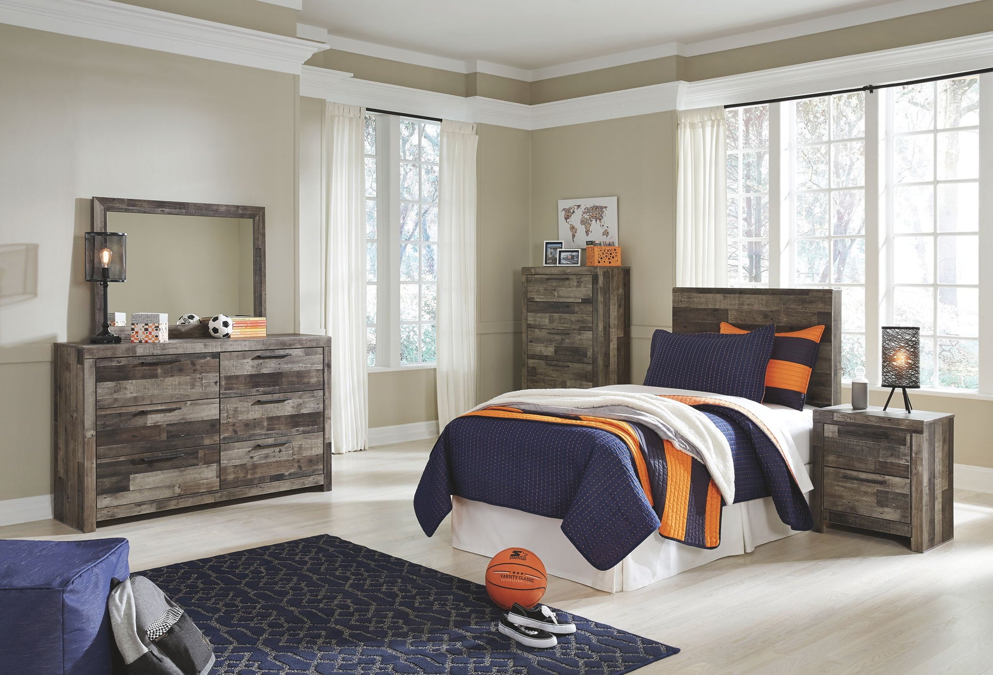 Derekson - Headboard With Bed Frame - Hornell Furniture Outlet