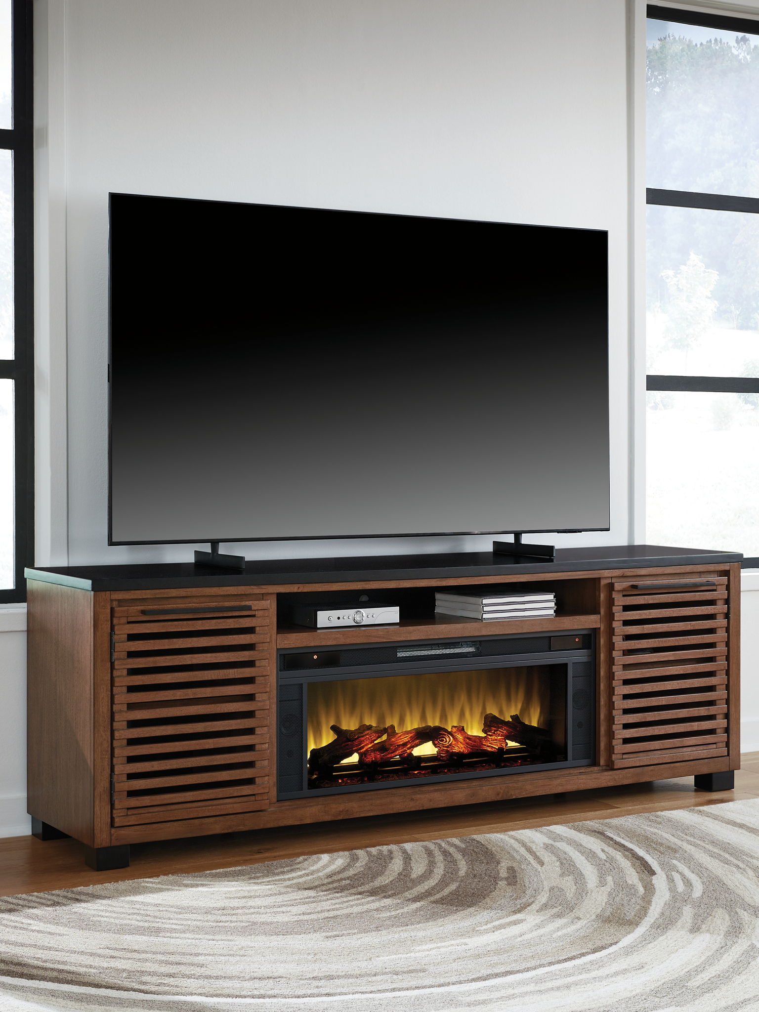Kallari - TV Stand With Fireplace Option - Hornell Furniture Outlet