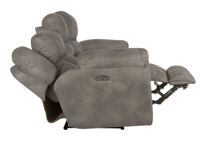 Ferrington - Power Lay Flat Reclining Console Loveseat with Power Adjustable Headrest - Hornell Furniture Outlet