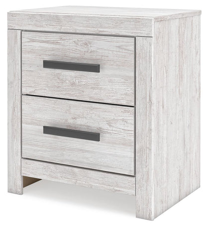 Cayboni - Whitewash - Two Drawer Night Stand - Hornell Furniture Outlet