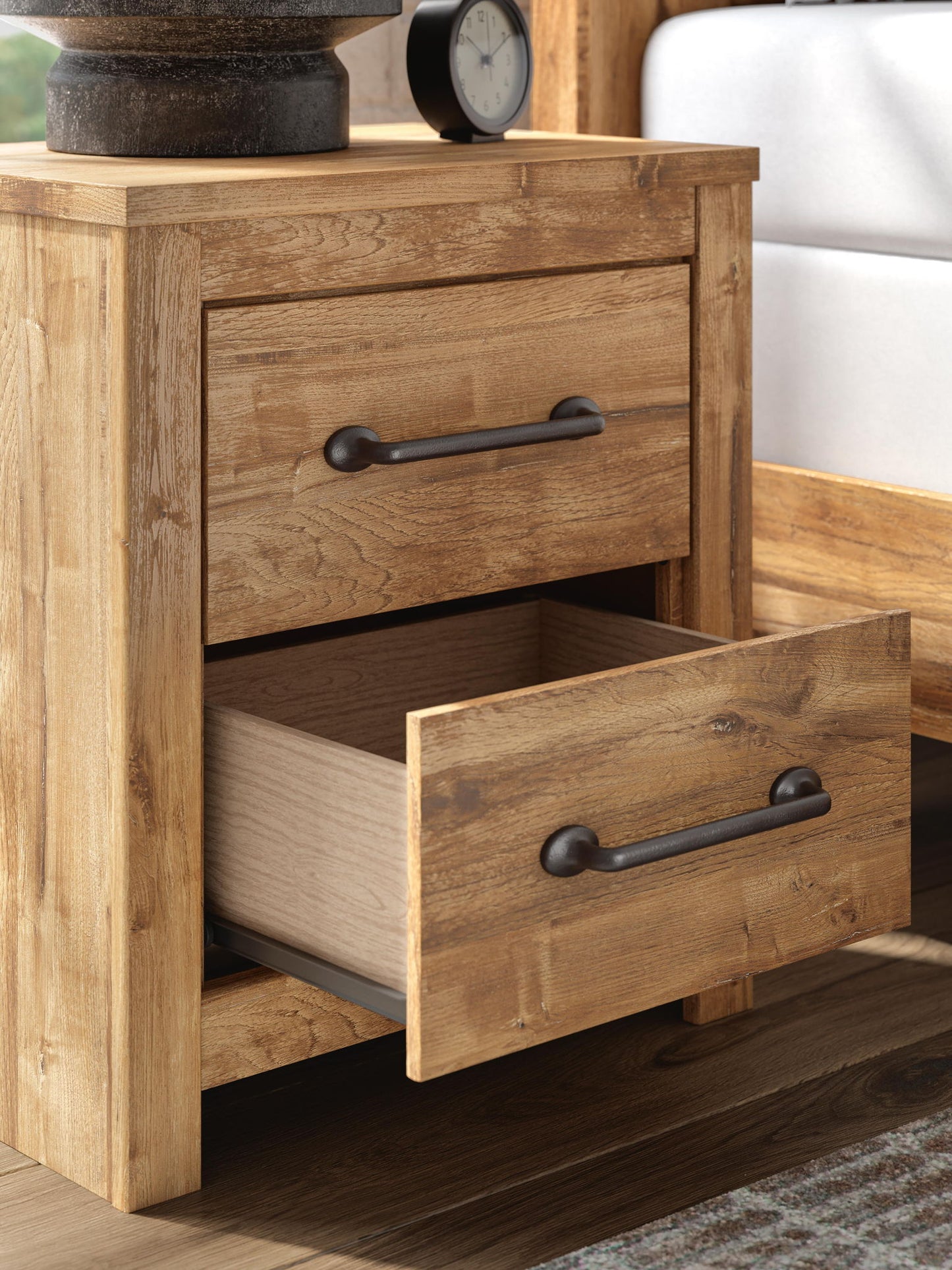 Maystonna - Two Drawer Night Stand - Brown - Hornell Furniture Outlet