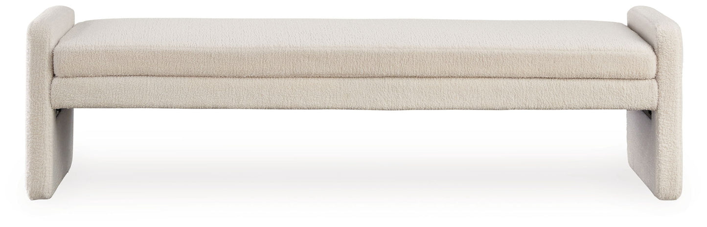 Lembertson - Ecru - Accent Bench - Hornell Furniture Outlet