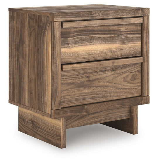 Chirason - Brown - Two Drawer Night Stand - Hornell Furniture Outlet