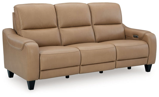 Mosswell - Power Reclining Sofa With Adj Headrest - Toffee - Hornell Furniture Outlet