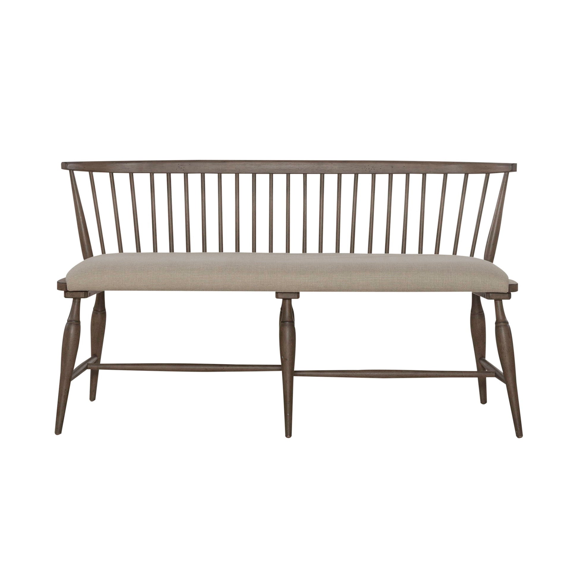 Americana Farmhouse - Upholstered Seat Windsor Bench (RTA) - Light Brown - Hornell Furniture Outlet