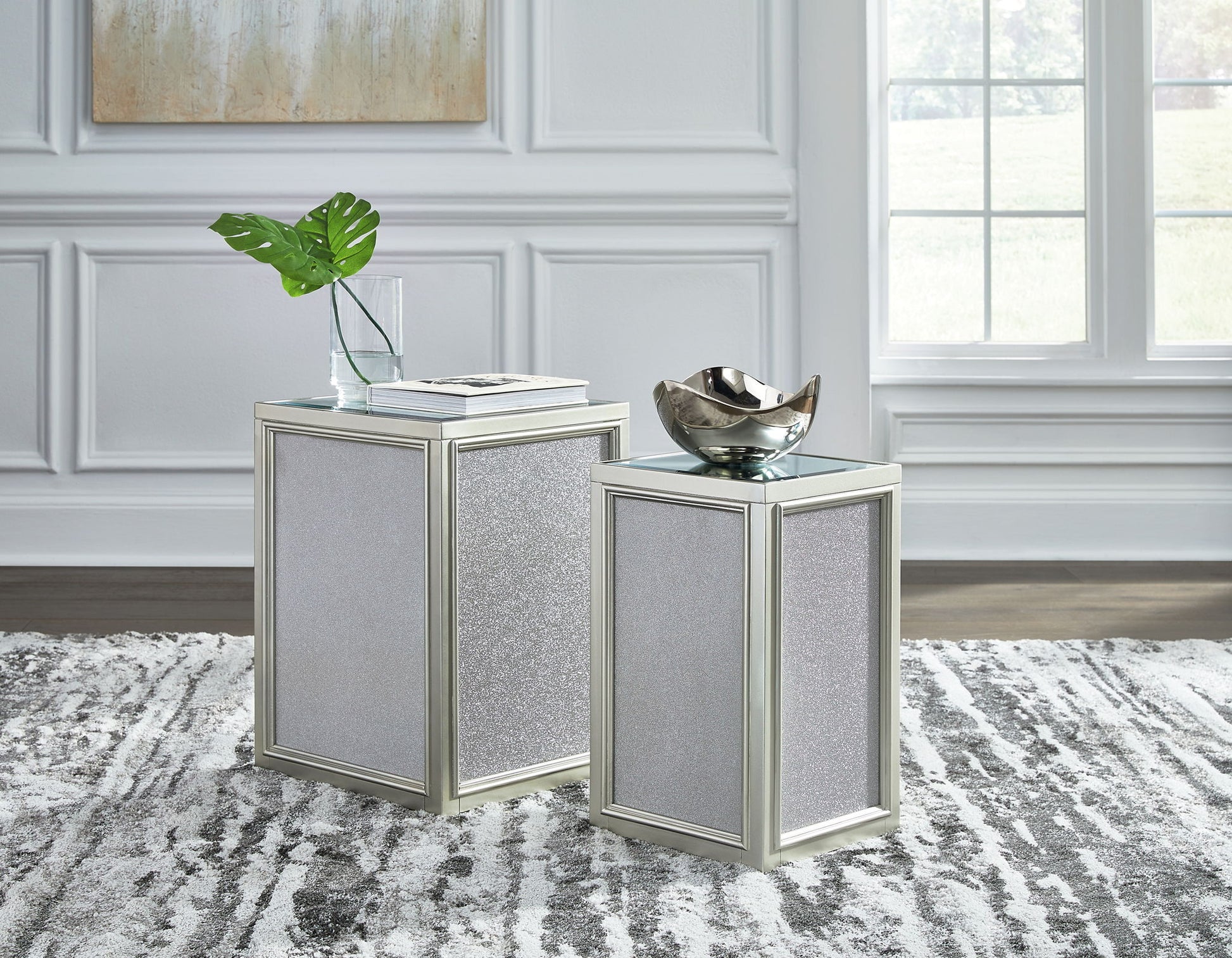 Traleena - Silver Finish - Nesting End Tables (Set of 2) - Hornell Furniture Outlet