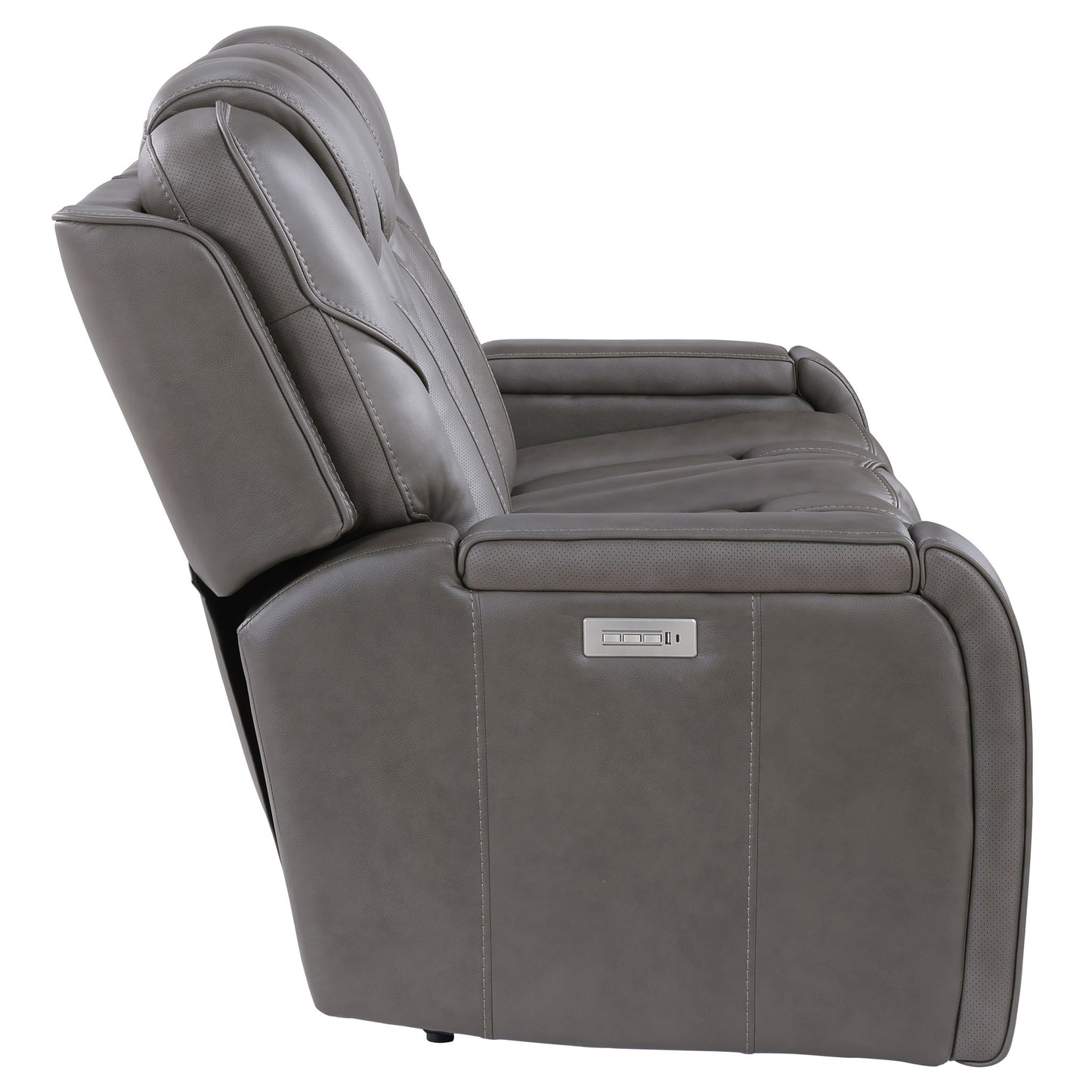 Daniel - 3 Piece Triple - Power Leather Reclining Set - Gray - Hornell Furniture Outlet