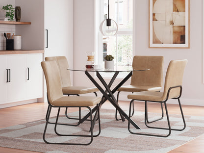 Pharwynn - Black - 5 Pc. - Dining Room Table, 4 Side Chair - Hornell Furniture Outlet