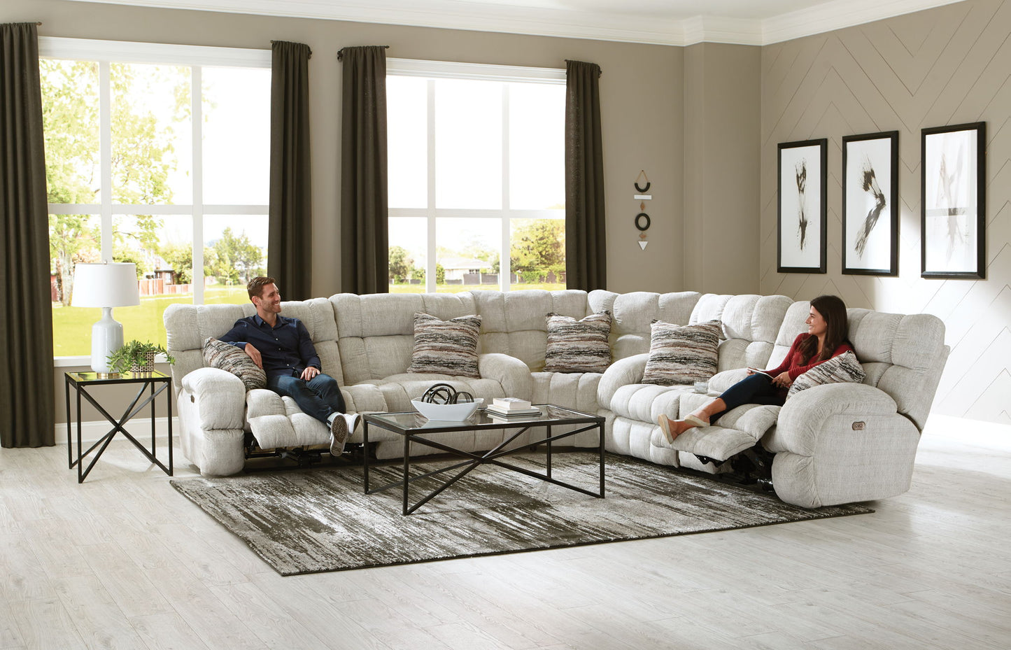 Ashland - Reclining Sectional With 4 Lay Flat Reclining Seats - Hornell Furniture Outlet