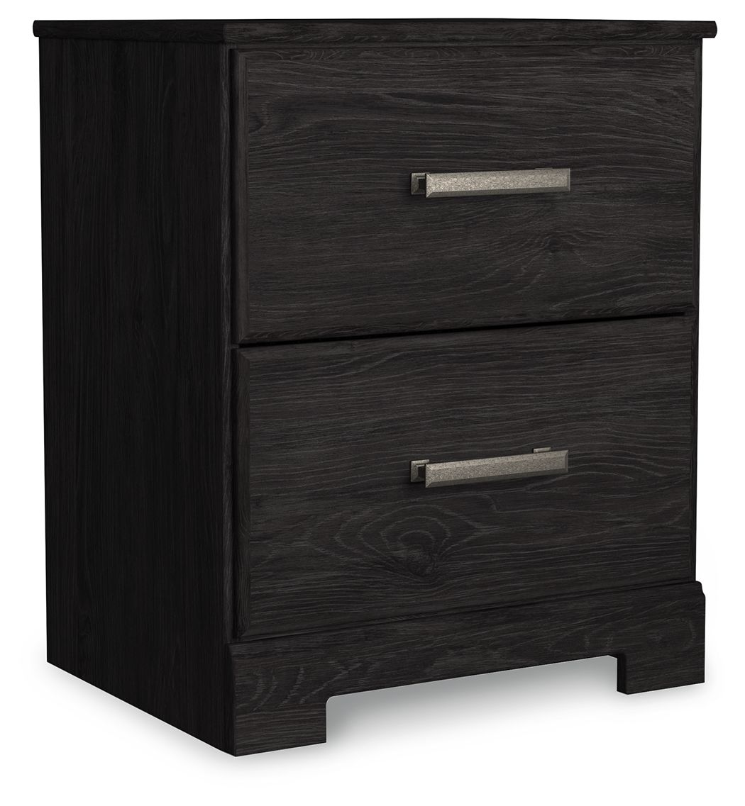 Belachime - Two Drawer Night Stand - Charcoal - Hornell Furniture Outlet