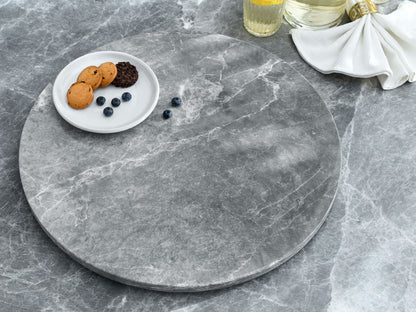 Kaza - Marble Lazy Susan - Gray - Hornell Furniture Outlet