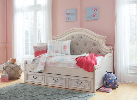 Realyn - Chipped White - Twin Day Bed with Storage - Hornell Furniture Outlet