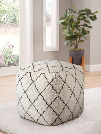 Lattice - Square Pouf - Beige - Hornell Furniture Outlet
