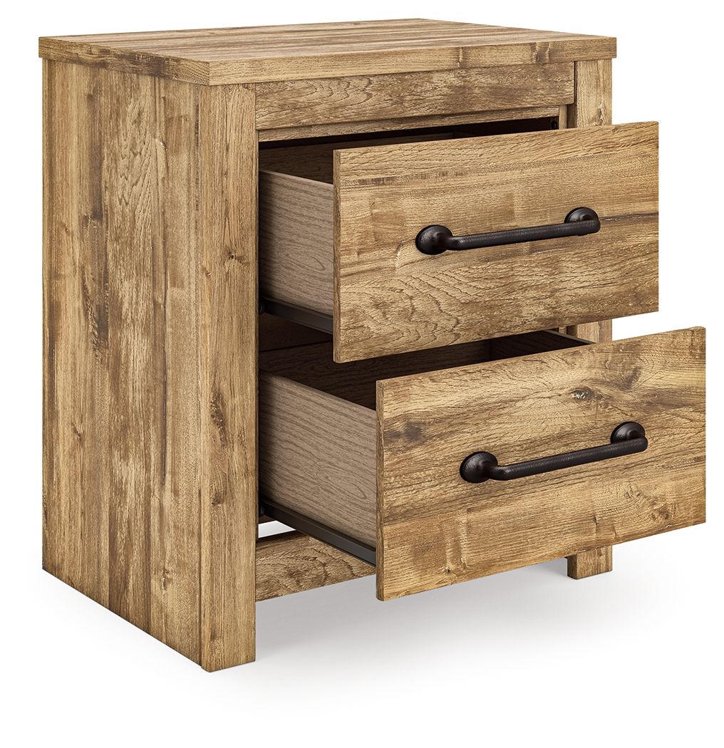 Maystonna - Two Drawer Night Stand - Brown - Hornell Furniture Outlet