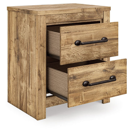 Maystonna - Two Drawer Night Stand - Brown - Hornell Furniture Outlet