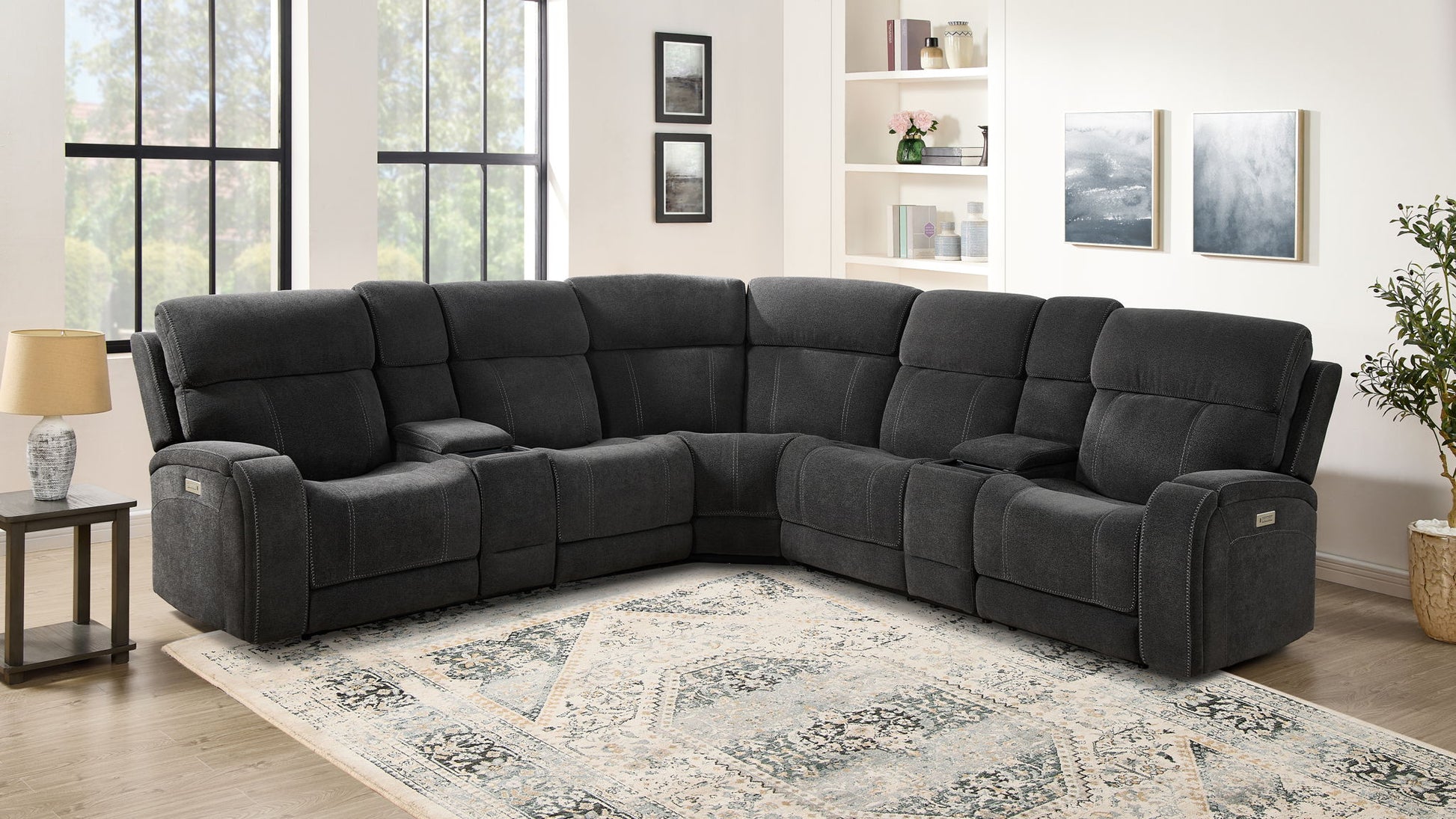 Seattle - 3 Piece Sectional - Gray - Hornell Furniture Outlet