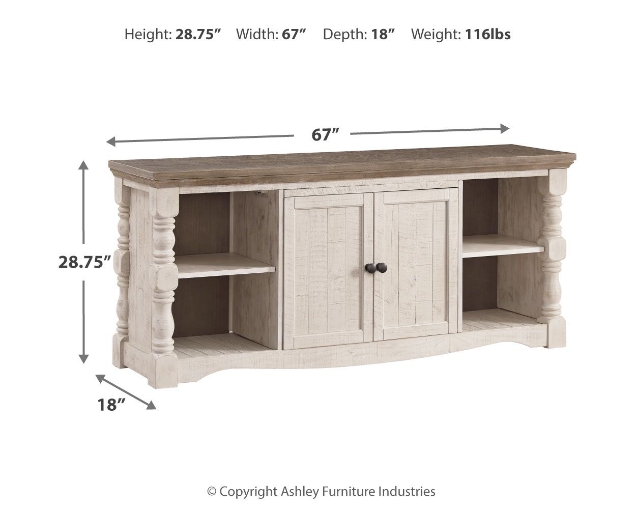 Havalance - Extra Large TV Stand - 2 Doors - Brown / Beige - Hornell Furniture Outlet
