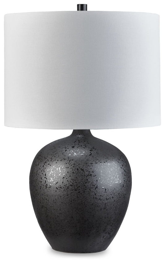 Ladstow - Black - Ceramic Table Lamp - Hornell Furniture Outlet