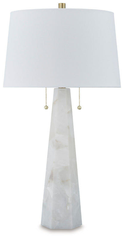 Laurellen - White - Alabaster Table Lamp - Hornell Furniture Outlet