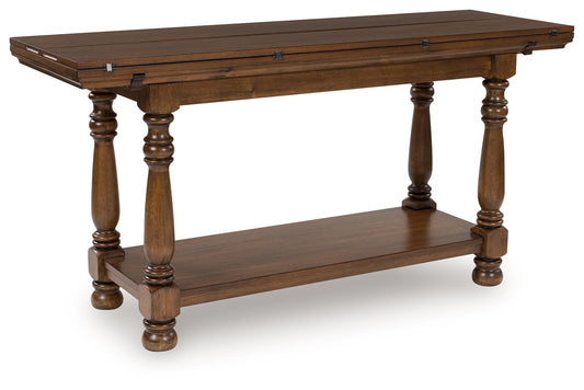 Sturlayne - Brown - Flip Top Sofa Table - Hornell Furniture Outlet