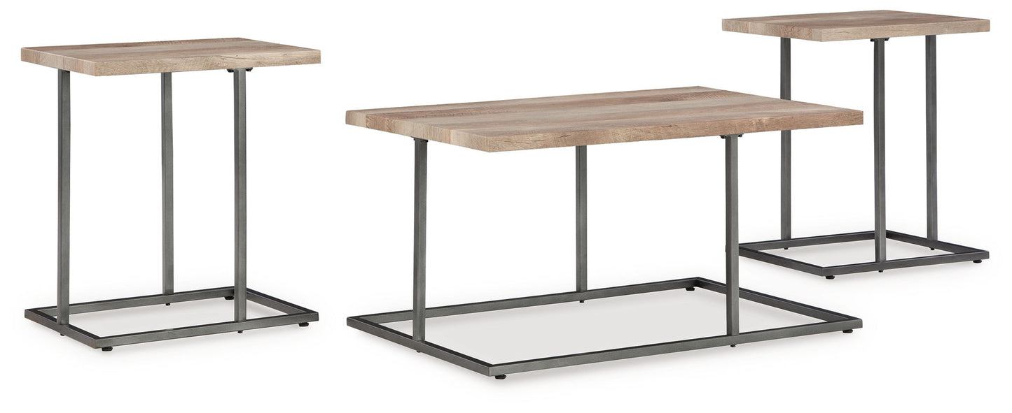 Albreane - Grayish Brown / Black - Occasional Table Set (Set of 3) - Hornell Furniture Outlet