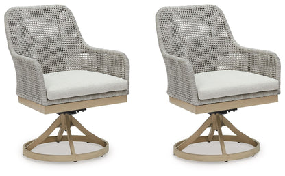 Seton Creek - Gray - Swivel Chair With Cushion (Set of 2) - Hornell Furniture Outlet