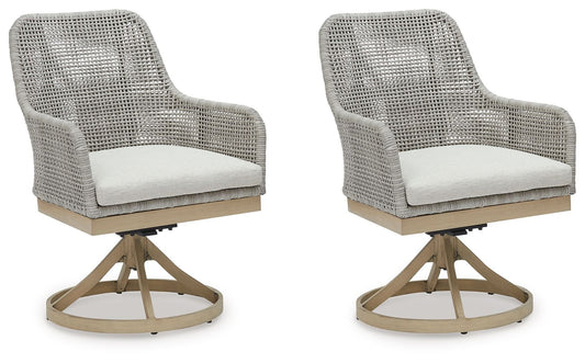 Seton Creek - Gray - Swivel Chair With Cushion (Set of 2) - Hornell Furniture Outlet